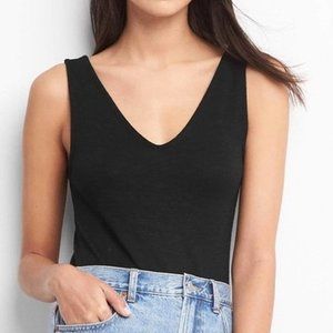 GAP - Women's Black Bodysuit - V-Neck - S Tall